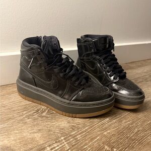 Black High-Top Jordan Nike Gum Sole Sneakers 5